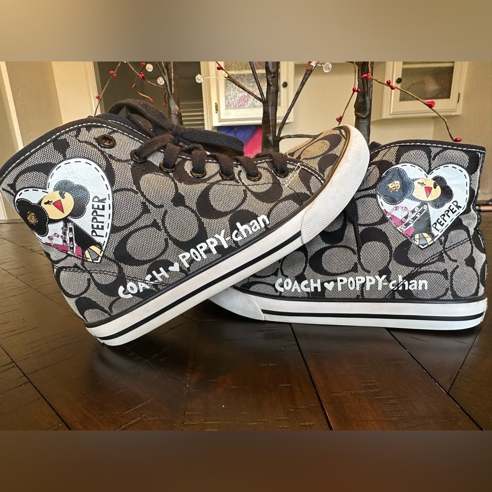 COACH POPPY CHAN PEPPER HIGH TOP SNEAKERS